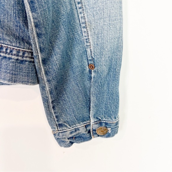 J. CREW BUTTON FRONT CLASSIC DENIM JEAN TRUCKER JACKET WOMENS SMALL - Picture 8 of 9